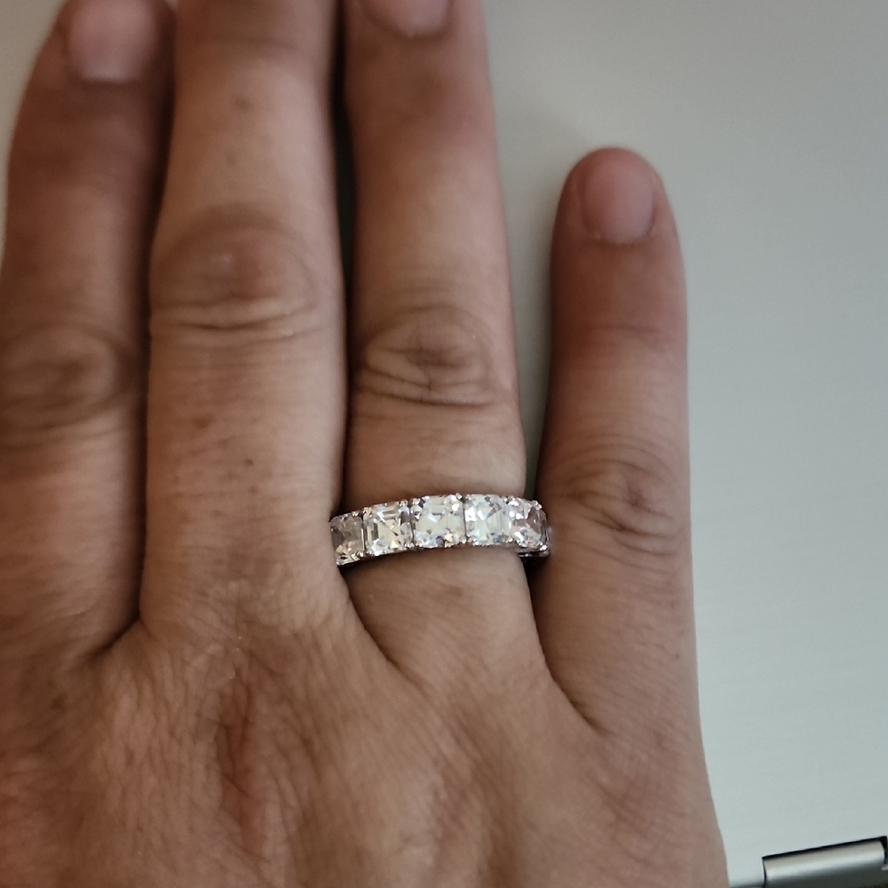 Judith Ripka Silver Ring with Sparkling Stones